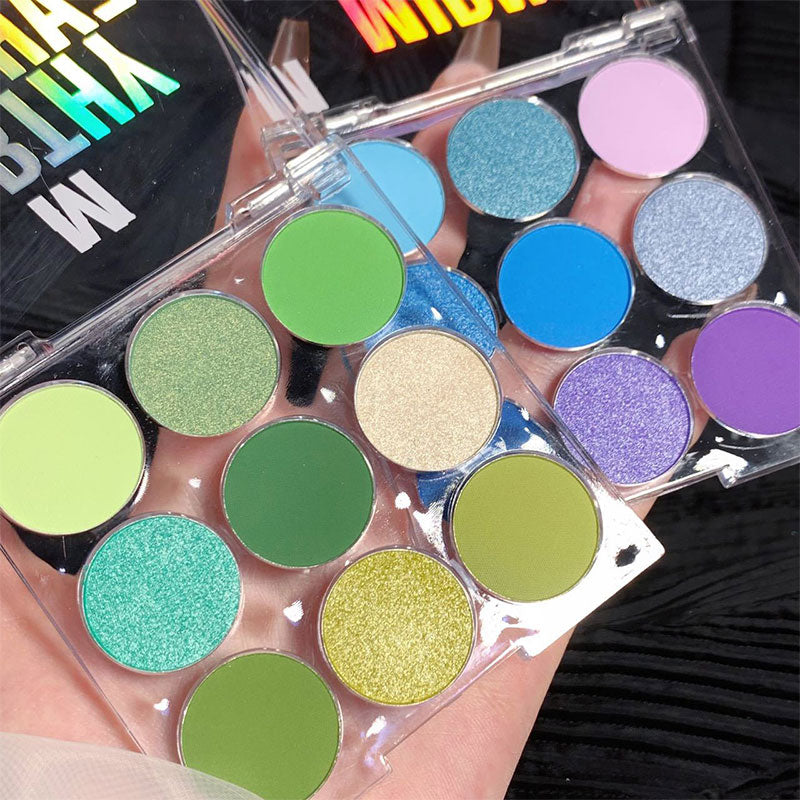 9-Color Rainbow Shimmer Eyeshadow Palette for Stage Makeup